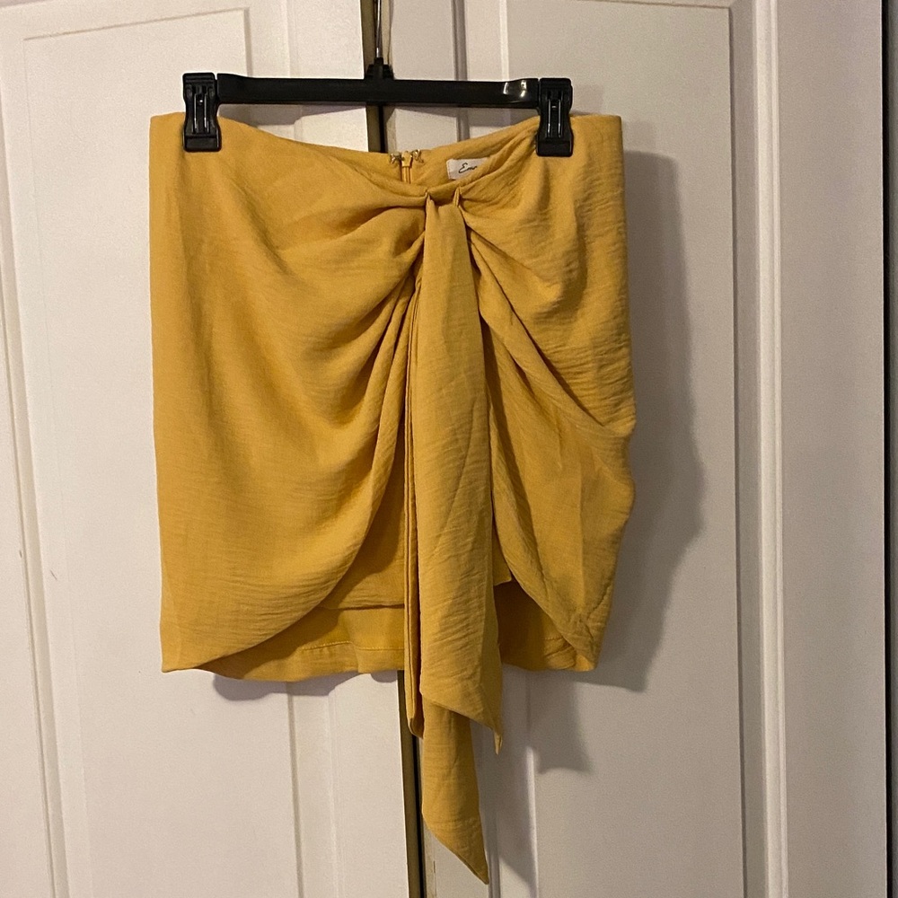 Emory Park Mustard Draped Mini Skirt